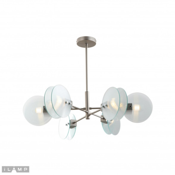 Люстра на штанге iLamp Panorama 15598-6 SN+CL