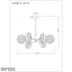 Люстра на штанге iLamp Panorama 15598-6 SN+CL