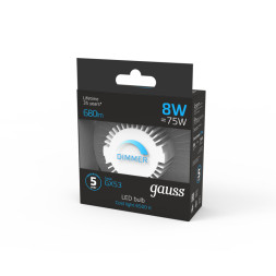 Светодиодная лампа Gauss 108408308-D 8W 220V 680lm GX53 белый (холодный)