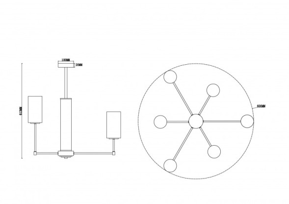 Люстра на штанге Freya Agnes FR5184PL-06BS