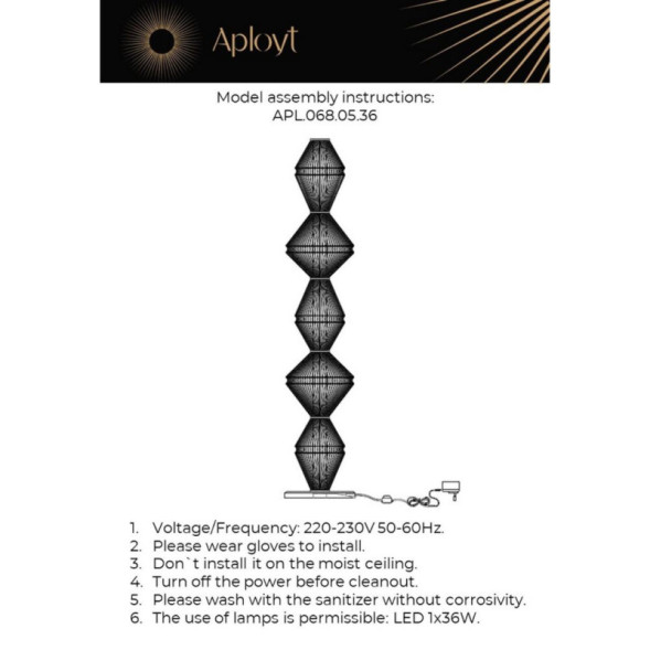Торшер APLOYT APL.068.05.36 Dzhakket