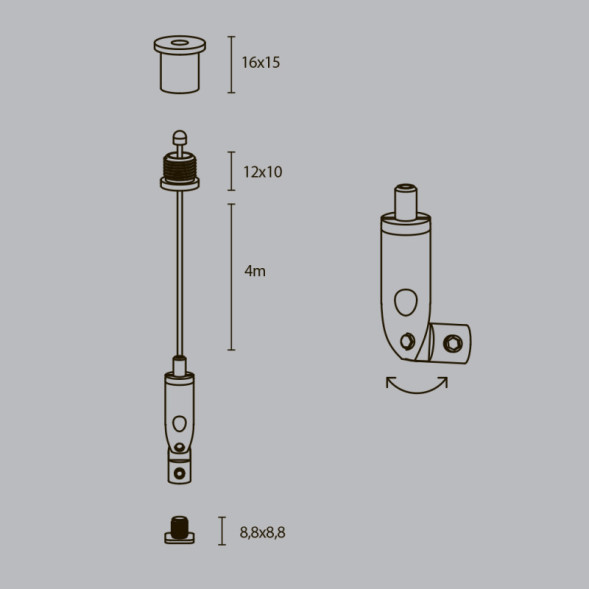 Подвесной комплект Maytoni Technical ALM-3535R-P-4M ALM-3535