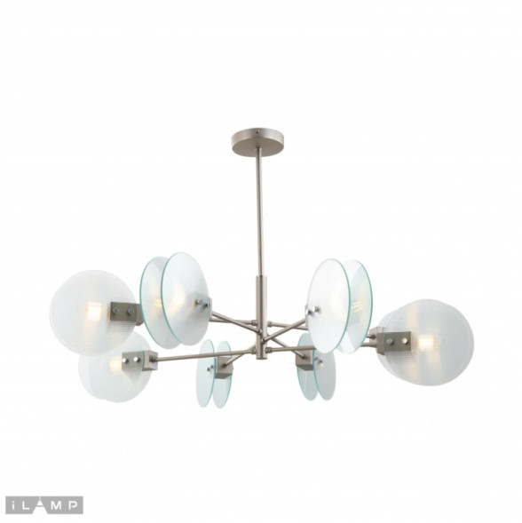Люстра на штанге iLamp Panorama 15598-8 SN+CL