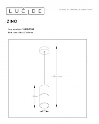 Подвесной светильник LUCIDE ZINO 74410/01/62