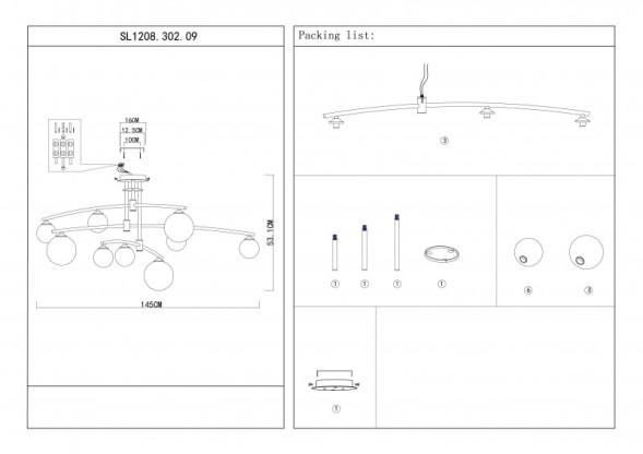 Люстра на штанге ST-Luce SEMBRARE SL1208.302.09