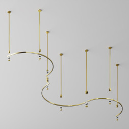 Накладной магнитный шинопровод Maytoni Technical Magnetic trаck system Flarity латунь TRX154-SR-D650-BS