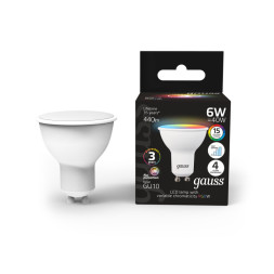 Светодиодная лампа Gauss 101106406 6W 220V 440lm GU10 RGB+белый