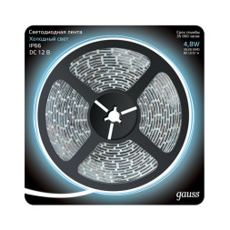 Лента Gauss Black 311000305 24W 12V 180lm белый (холодный) IP66