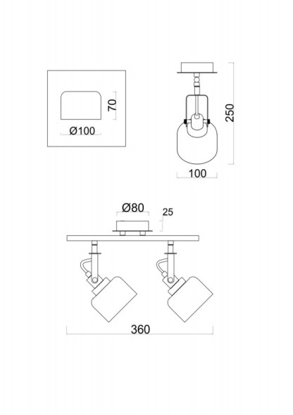 Спот Freya Evette FR5042CW-02B
