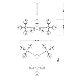 Люстра на штанге ARTE Lamp BOLLA A1664SP-12CC