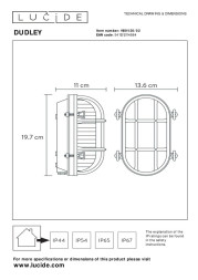 Уличный настенный светильник LUCIDE DUDLEY 11891/20/02
