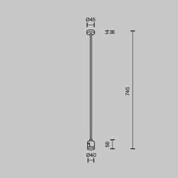 Стойка Maytoni Technical Magnetic trаck system Flarity черный TRA159C-IPC1-B