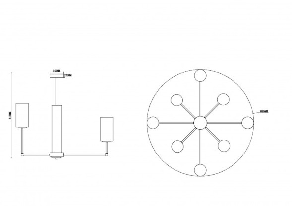 Люстра на штанге Freya Agnes FR5184PL-08BS