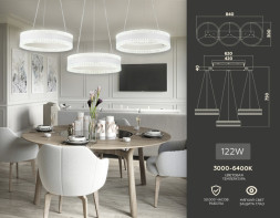 Каскадная люстра Ambrella Light ACRYLICA FA6206