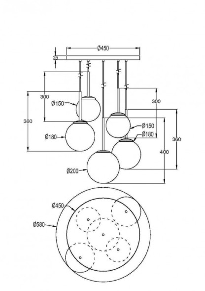 Люстра на штанге Maytoni Basic form MOD321PL-05W