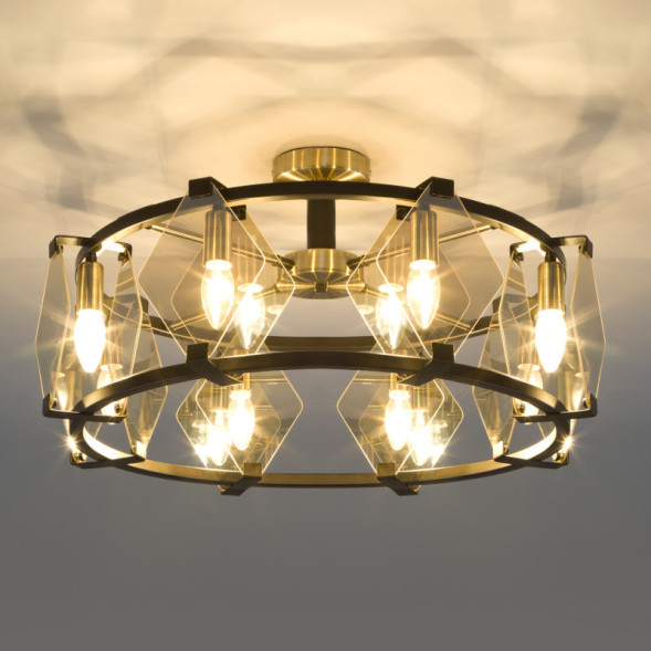 Люстра на штанге Eurosvet Aragon 60126/8 черный Smart (60116/8)