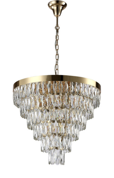 Каскадная люстра Crystal Lux Abigail ABIGAIL SP-PL15 D620 GOLD/TRANSPARENT