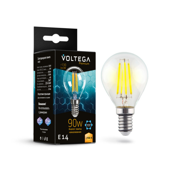 Светодиодная лампа Voltega 7221 Globe E14 9W Graphene