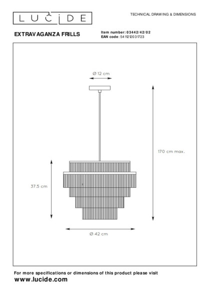 Подвесной светильник LUCIDE EXTRAVAGANZA FRILLS 03442/42/02