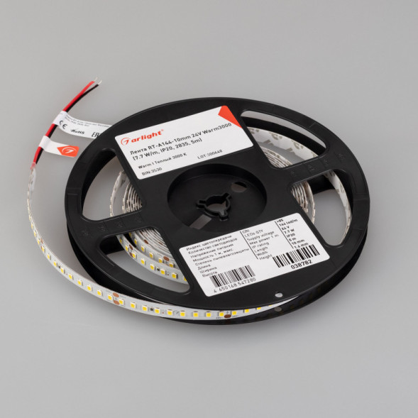 Лента Arlight RT-A144-10mm 2835 038782 38.5W 24V белый (теплый) IP20