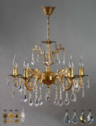 Подвесная люстра AMBIENTE by BRIZZI GRANADA 2118/5 AB Leaf crystal