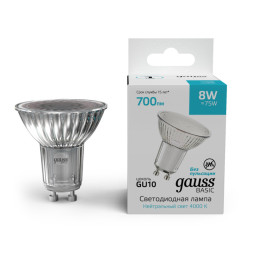 Светодиодная лампа Gauss 10106282 8W 220V 700lm GU10 белый (дневной)