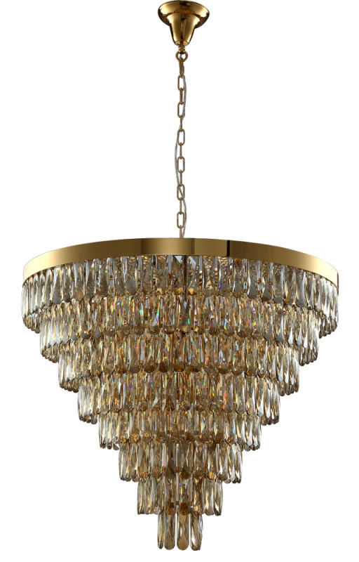 Каскадная люстра Crystal Lux Abigail ABIGAIL SP22 D820 GOLD/AMBER