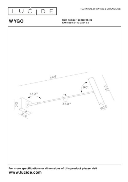 Бра LUCIDE WYGO 23262/05/30
