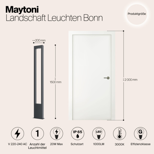 Садово-парковый светильник Maytoni BONN O425FL-L20GF