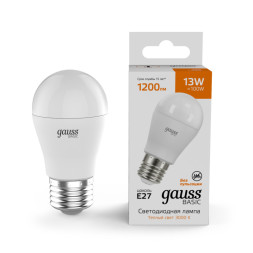 Светодиодная лампа Gauss 10502132 13W 220V 1200lm E27 белый (теплый)