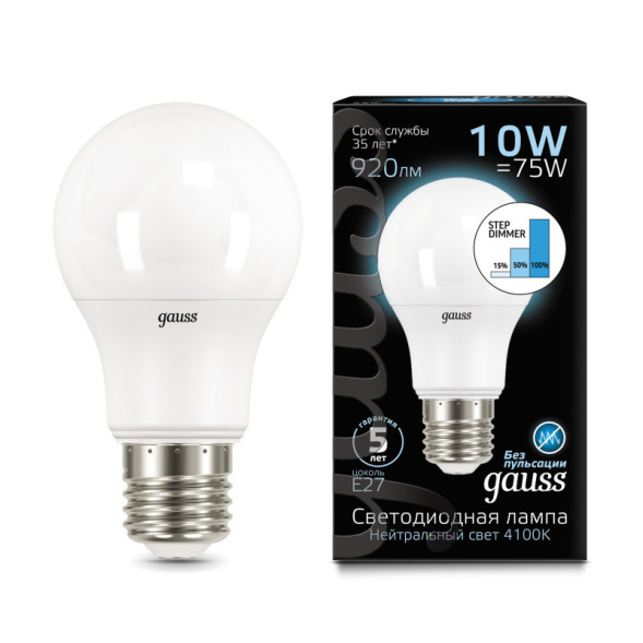 Светодиодная лампа Gauss Step Dim 102502210-S 10W 220V 920lm E27 белый (дневной)