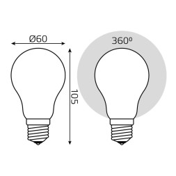 Светодиодная лампа Gauss Filament 102202110 10W 220V 820lm E27 белый (теплый)