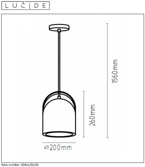 Подвесной светильник LUCIDE COPAIN 20411/01/41