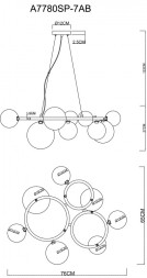Подвесная люстра ARTE Lamp ALBUS A7780SP-7AB
