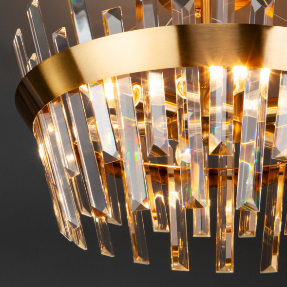 Люстра на штанге Eurosvet Steccato 10111/5 золотая бронза / прозрачный хрусталь Strot