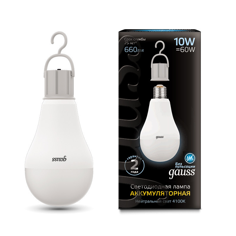 Светодиодная лампа Gauss A60 102402200 10W 220V 660lm E27 белый (дневной)