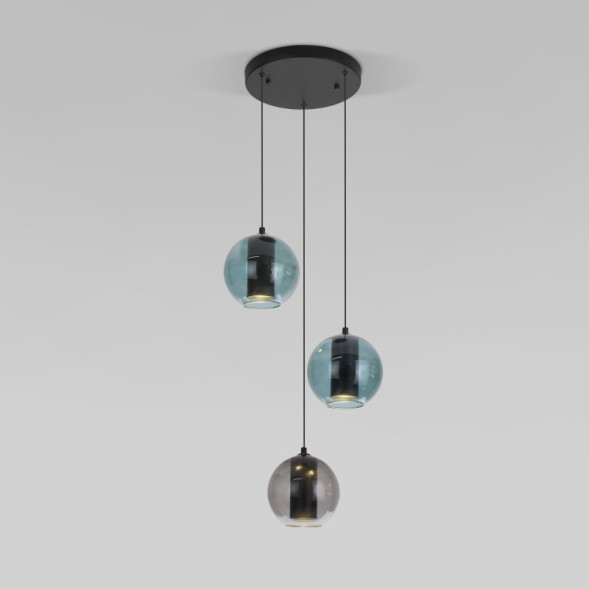 Каскадная люстра Eurosvet Cobble 50258/3 LED дымчатый/бирюзовый