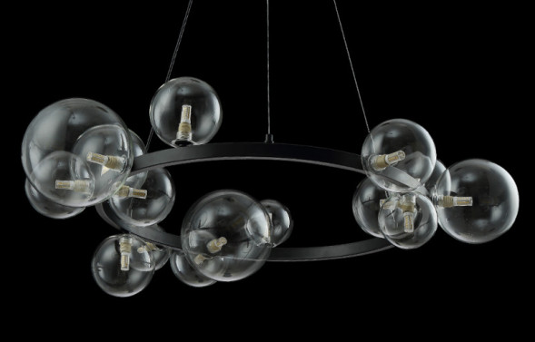 Подвесной светильник Crystal Lux Agata AGATA SP15 BLACK/TRANSPARENTE