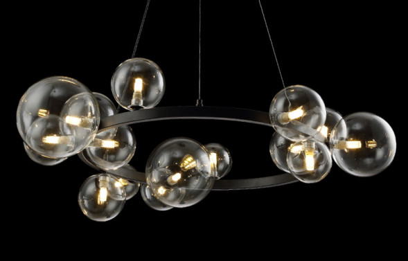 Подвесной светильник Crystal Lux Agata AGATA SP15 BLACK/TRANSPARENTE