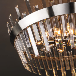 Люстра на штанге Eurosvet Steccato 10111/8 сатин-никель / прозрачный хрусталь Strotsk