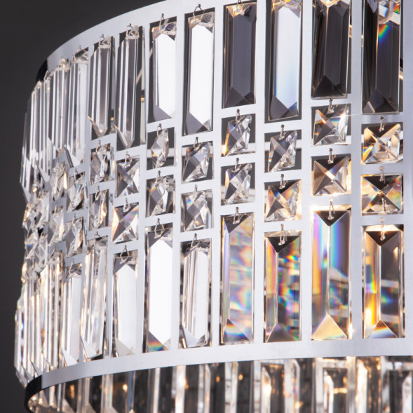 Подвесная люстра Eurosvet Lory 10125/8 хром/прозрачный хрусталь Strotskis Smart (