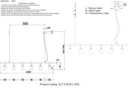Подвесная люстра Crystal Lux CLT 015 CLT 015C6 L1200 BL