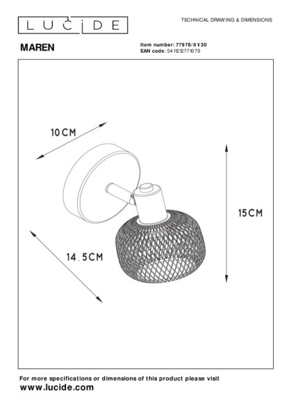 Спот LUCIDE Maren 77978/01/30