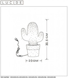 Детская настольная лампа LUCIDE Cactus 13513/01/66