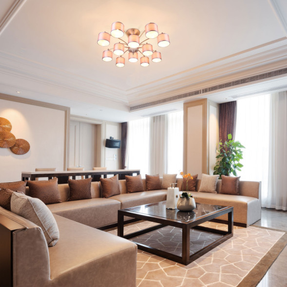 Люстра на штанге Eurosvet ADAGIO 60080/12 сатин-никель