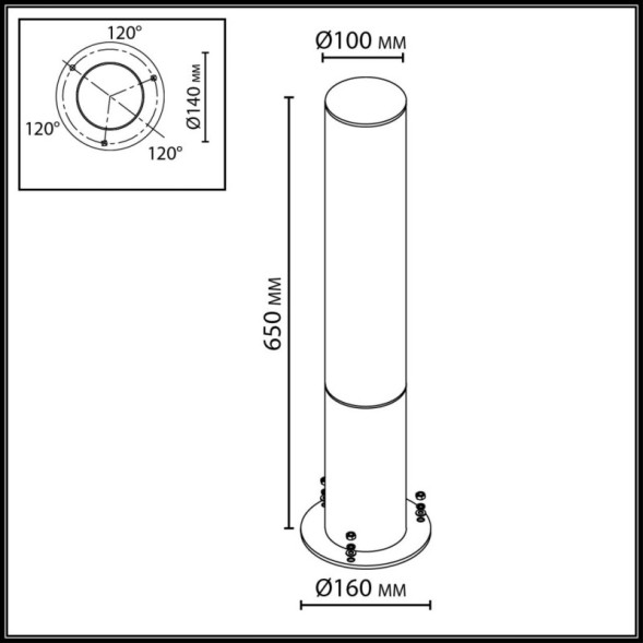 Садово-парковый светильник 7180/18GL Odeon Light cortena