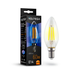 Светодиодная лампа Voltega Candle 7019 6W 220V 580lm E14 белый (теплый)