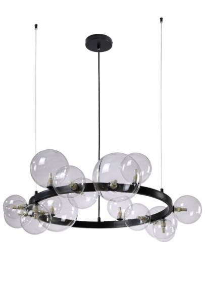 Подвесная люстра Crystal Lux Agata AGATA SP15 V2 BLACK/TRANSPARENTE