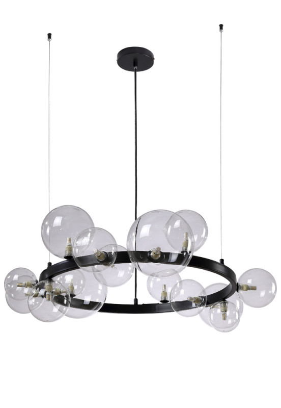 Подвесная люстра Crystal Lux Agata AGATA SP15 V2 BLACK/TRANSPARENTE