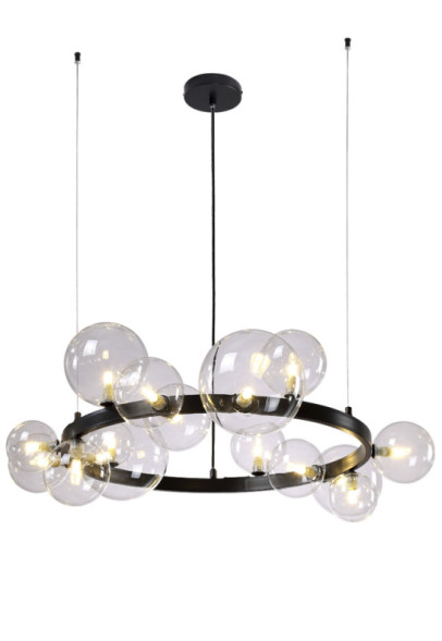 Подвесная люстра Crystal Lux Agata AGATA SP15 V2 BLACK/TRANSPARENTE